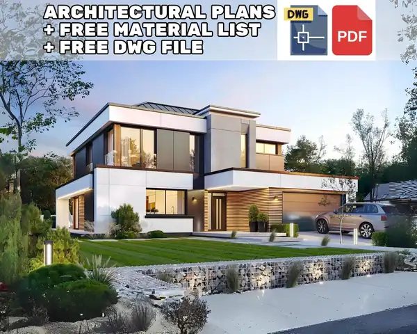 Mid Size Modern House Plan, 3 Bed 2486 sq ft – image 2