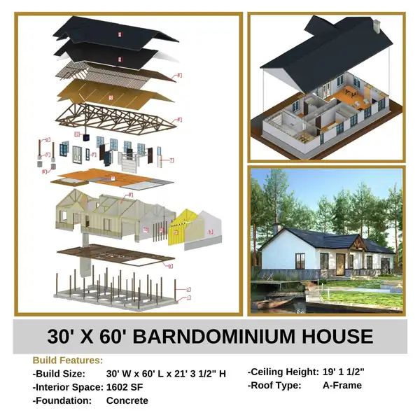 2 Bedroom Barndominium House Plan β image 3