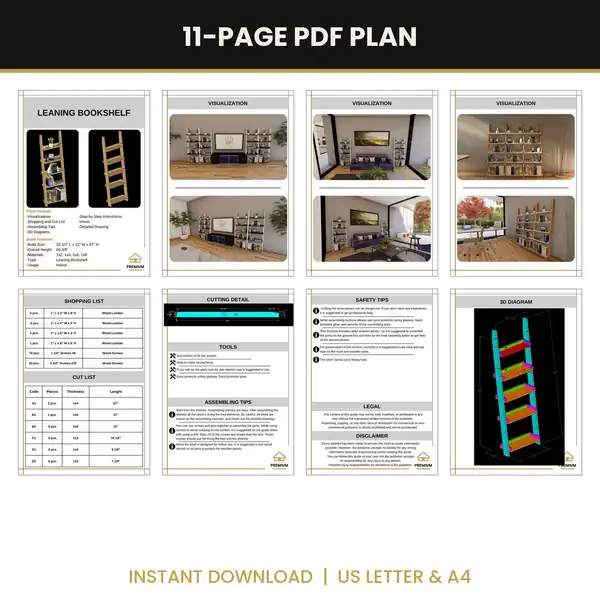 Leaning Bookshelf Plans – image 2