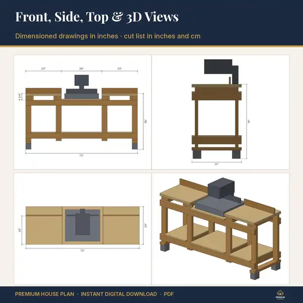 Mobile Workbench Plans with Miter Saw Station – image 2