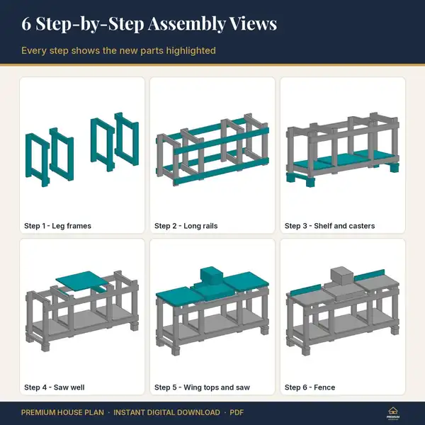 Mobile Workbench Plans with Miter Saw Station – image 4